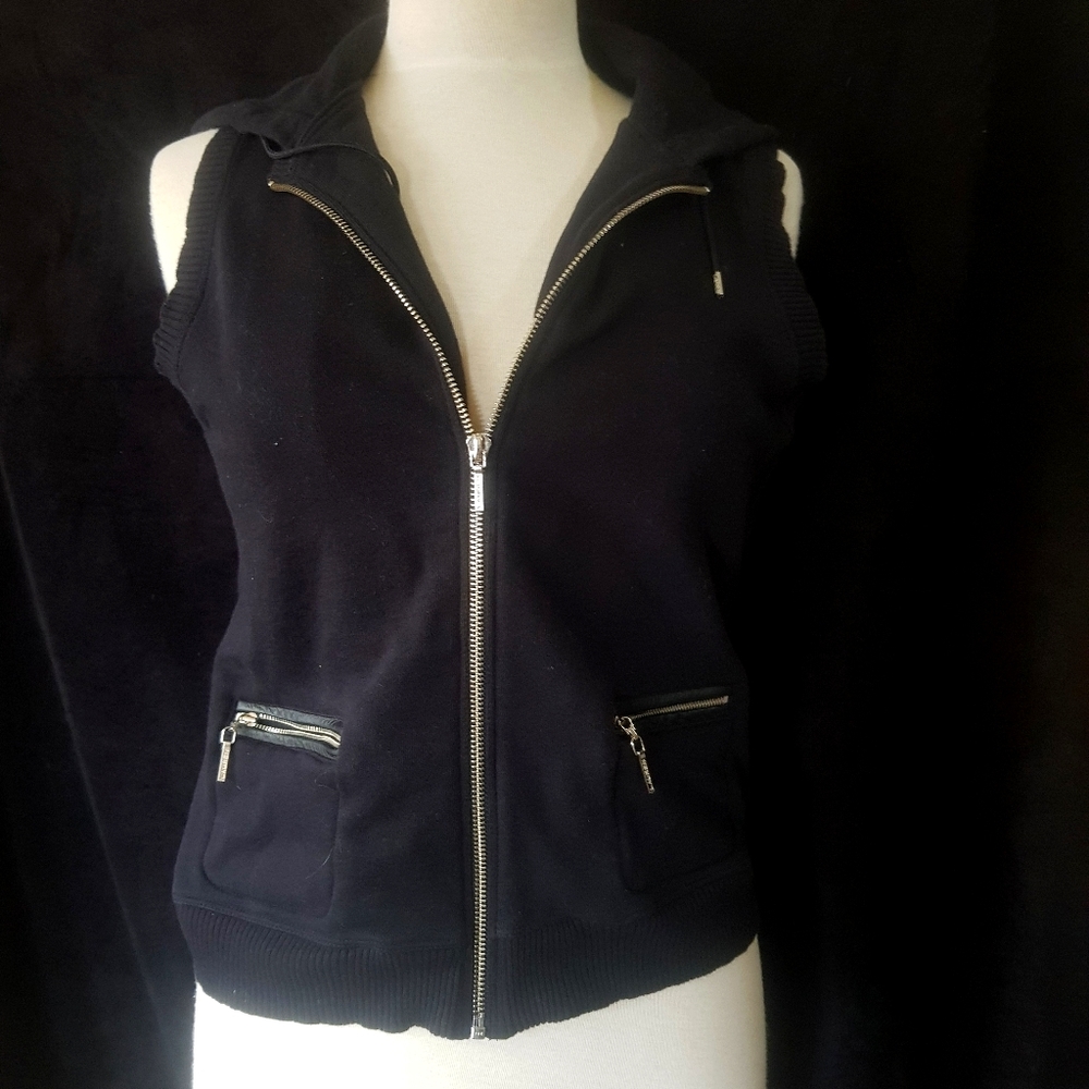 Ralph Lauren Hoodie Vest Zipper Pockets Petite